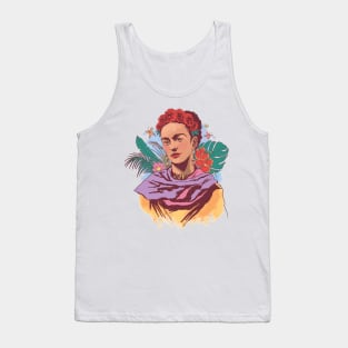 Frida Kahlo color portrait Tank Top